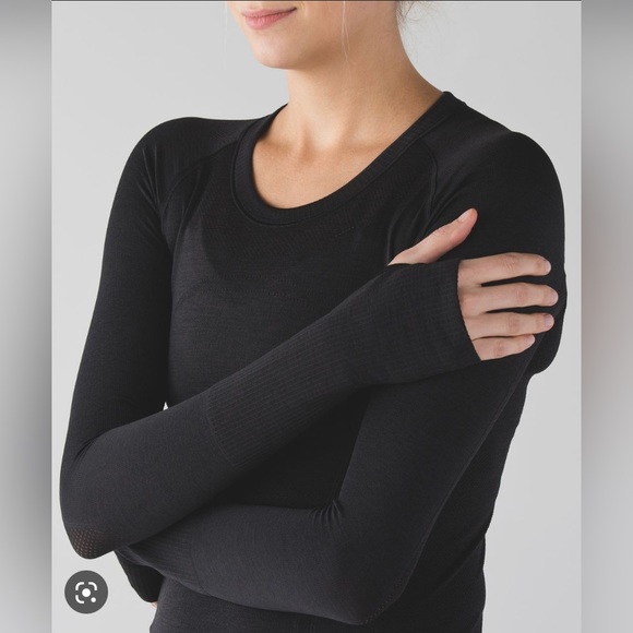 Lululemon swiftly tech long sleeve black size 10 - Picture 1 of 6